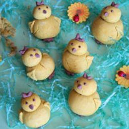 Pulcini di frolla alla curcuma e cacao – senza glutine e senza burro