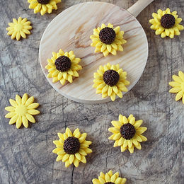 Girasoli di frolla e praline al cioccolato – senza glutine