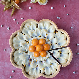 Crostata margherita ai due cioccolati e alchechengi – senza glutine