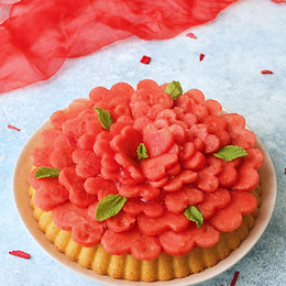 Crostata morbida al cocco con salsa all’anguria – senza glutine e senza latticini