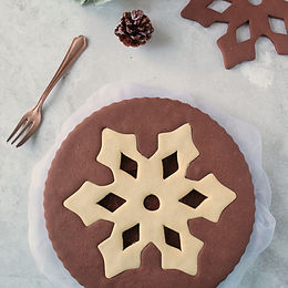 Crostata fiocco di neve con coperchio e crema al cioccolato senza uova – senza glutine e senza latticini