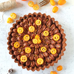 Crostata all’arancia e cioccolato con kumquat – senza glutine