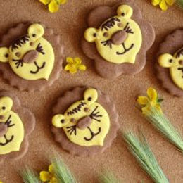 Biscotti leone e leonesse alla curcuma e cacao – senza glutine e senza burro