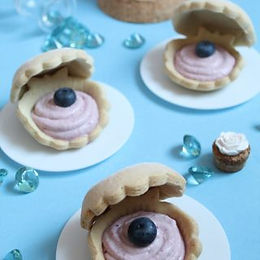 Conchiglie di frolla light con mousse ai mirtilli – senza glutine e senza burro