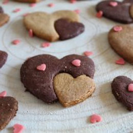 Biscottini cuore bicolore – senza glutine e senza lattosio